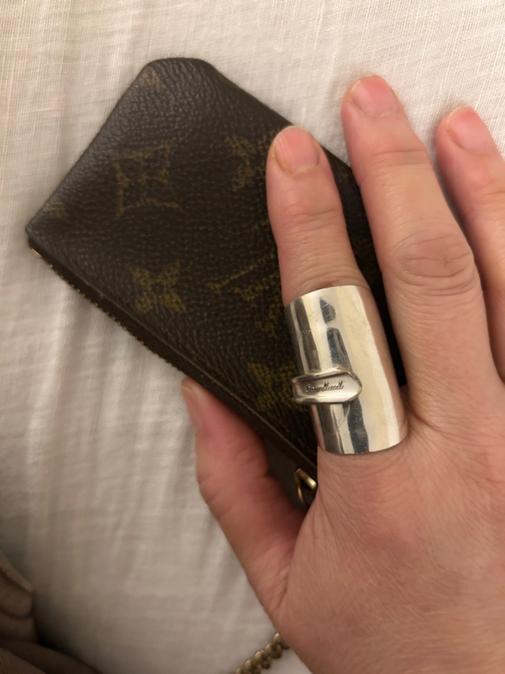 Silver Plated Wide Band Statement Spoon Ring